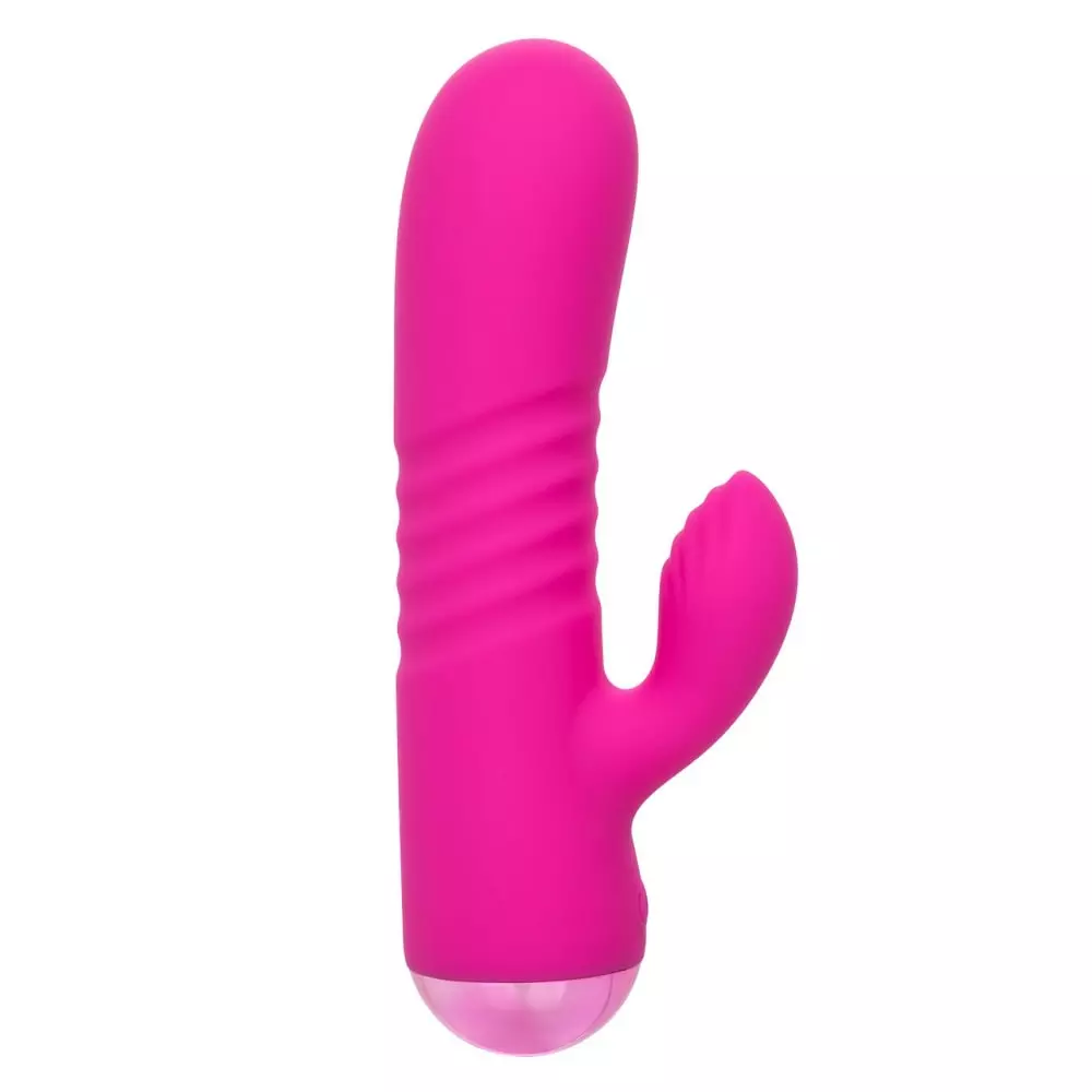 Thicc Chubby Honey Liquid Silicone Rabbit Style Vibrator In Pink